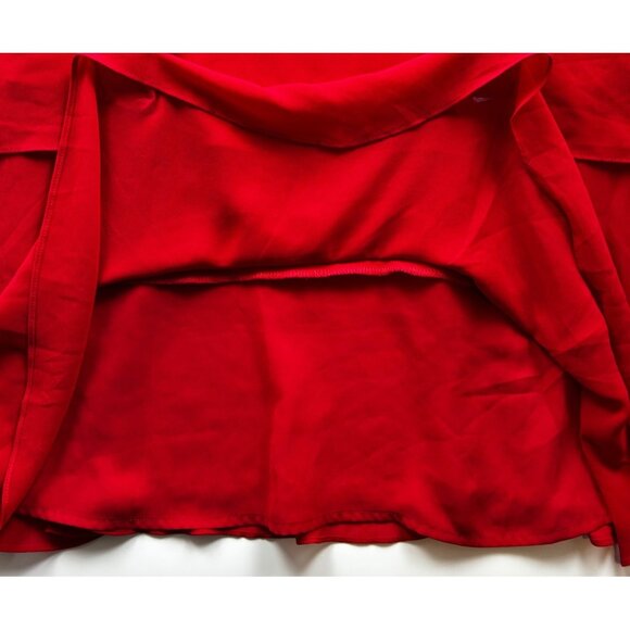 RALPH LAUREN BLACK LABEL Red Tiered Dress Eco Fabric Luxe Cocktail Look Sz 12 - Picture 4 of 9